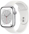 Умные часы Apple Watch Series 8 45 мм Aluminium Case GPS, silver/white Sport Band 1773 - фото 5189